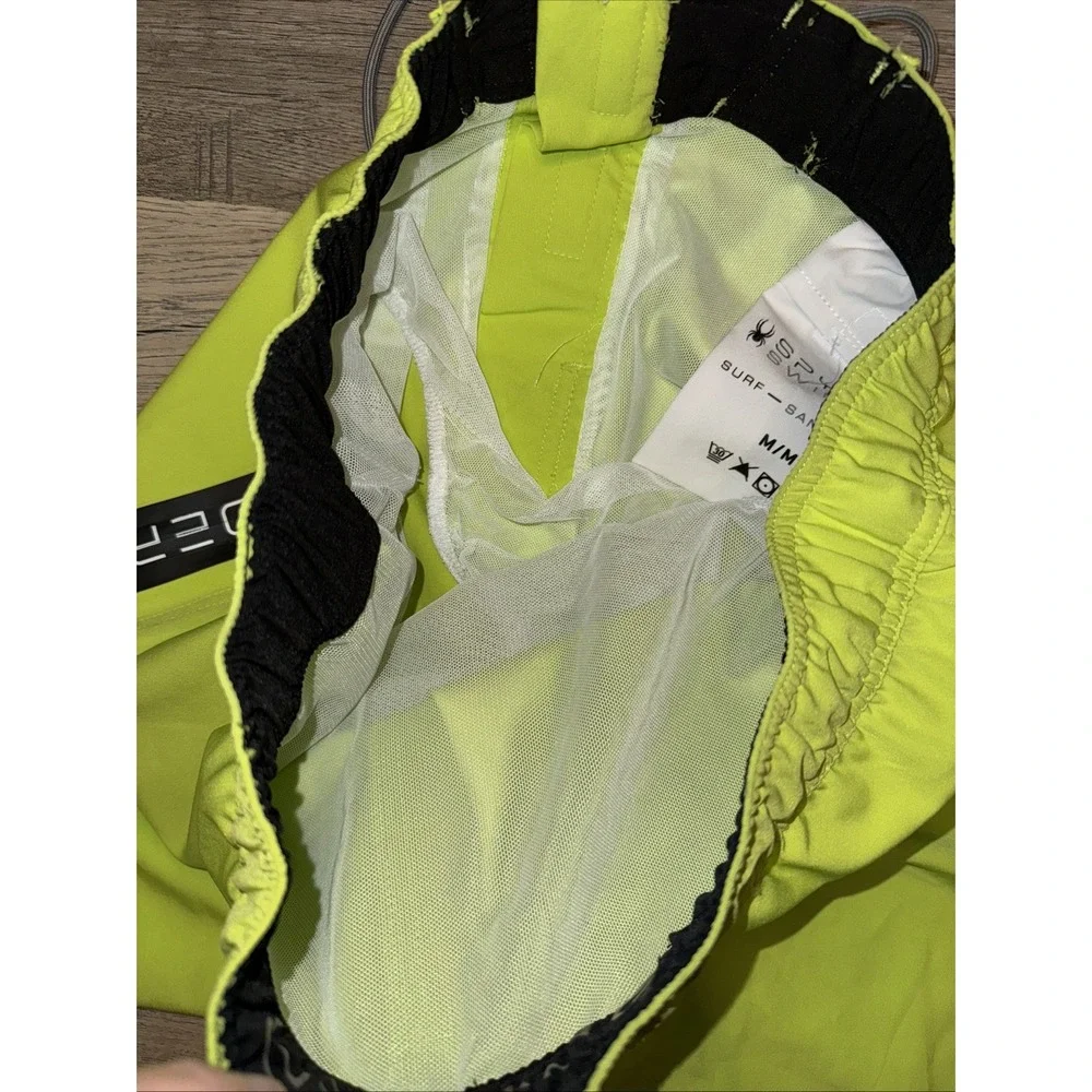 Spyder Swim Lime Eboard Brief Lined Trunks Board Shorts Men's Medium